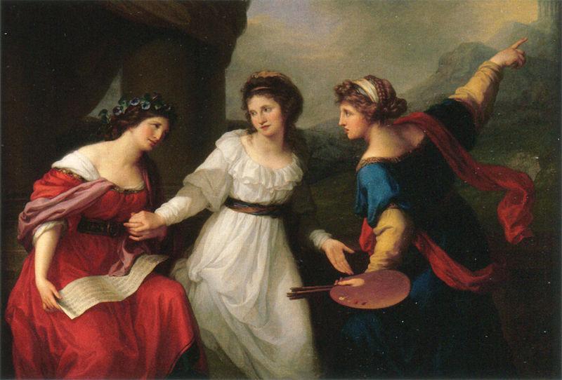 Angelica Kauffmann Self-portrait Hesitating between the Arts of Music and Painting oil painting image
